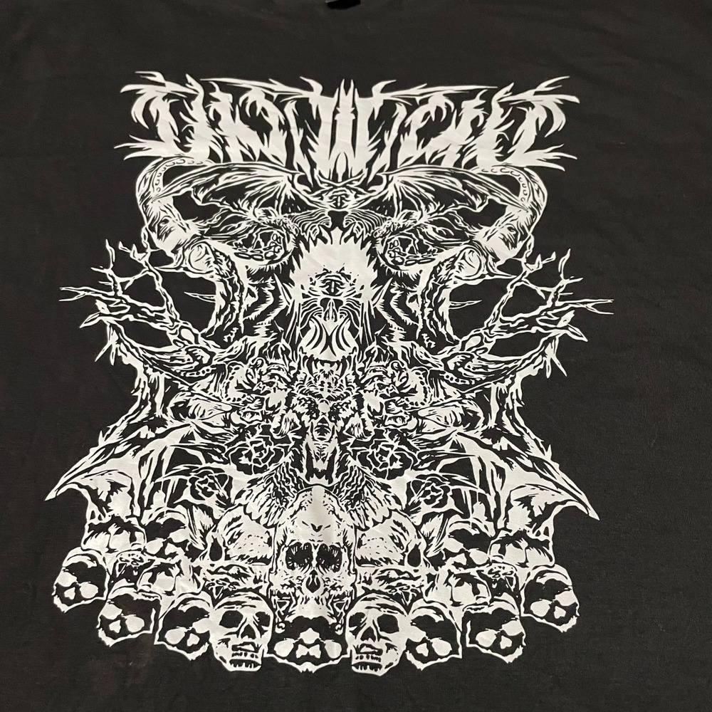 ROMWE Graphic T-Shirt XL Black Metal Skulls Horror Print Tee Top